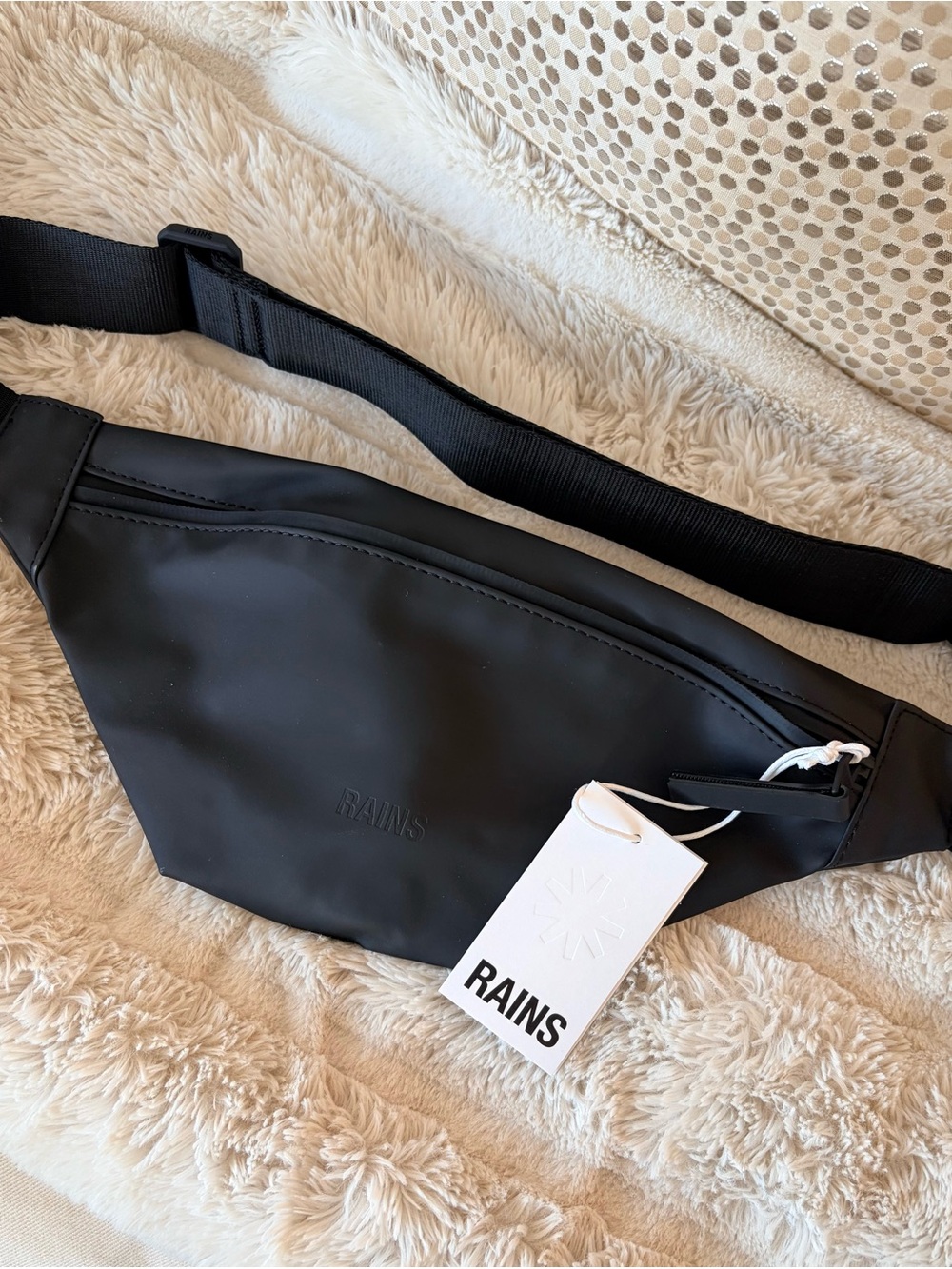 RAINS Black Waterproof Belt Bag / Bum Bag Mini W3